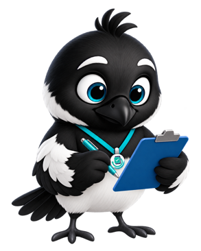 StageDue mascot during client review